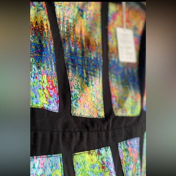 Sale💃🔥 NWT STUNNING Multicolored Kaleidoscope Midi Sheath Dress - Picture 3 of 10